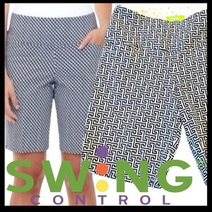 Swing Control Blue/White Geo Pattern Vented Techno Shorts (8)